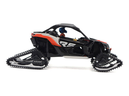 Can-Am Maverick X3 X RS Turbo RR Winter Version Chalk Gray and Magma Red with Driver Figure 1/32 Diecast Model by BRP Models by BRP Models