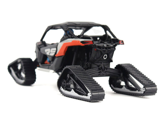 Can-Am Maverick X3 X RS Turbo RR Winter Version Chalk Gray and Magma Red with Driver Figure 1/32 Diecast Model by BRP Models by BRP Models