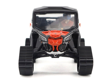 Can-Am Maverick X3 X RS Turbo RR Winter Version Chalk Gray and Magma Red with Driver Figure 1/32 Diecast Model by BRP Models by BRP Models