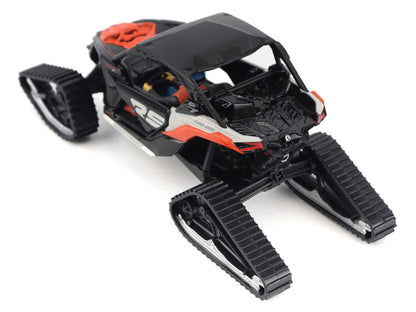 Can-Am Maverick X3 X RS Turbo RR Winter Version Chalk Gray and Magma Red with Driver Figure 1/32 Diecast Model by BRP Models by BRP Models
