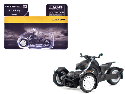 Can-Am Ryker Rally 3-Wheel Motorcycle Ghost Black 1/32 Diecast Model by BRP Models by BRP Models