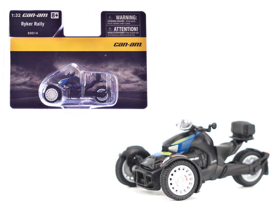 Can-Am Ryker Rally 3-Wheel Motorcycle Galactic Blue and Black 1/32 Diecast Model by BRP Models by BRP Models