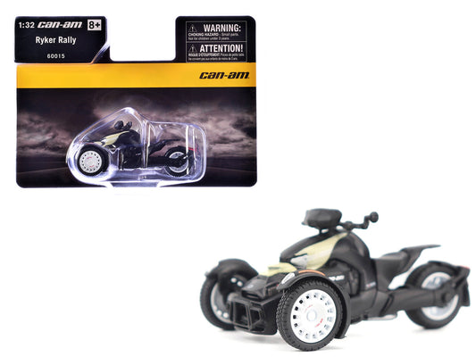 Can-Am Ryker Rally 3-Wheel Motorcycle Sand Storm and Black 1/32 Diecast Model by BRP Models by BRP Models