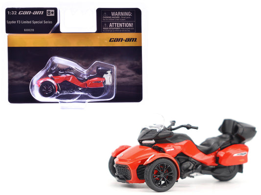 Can-Am Spyder F3 Limited Special Series 3-Wheel Motorcycle Viper Red 1/32 Diecast Model by BRP Models by BRP Models