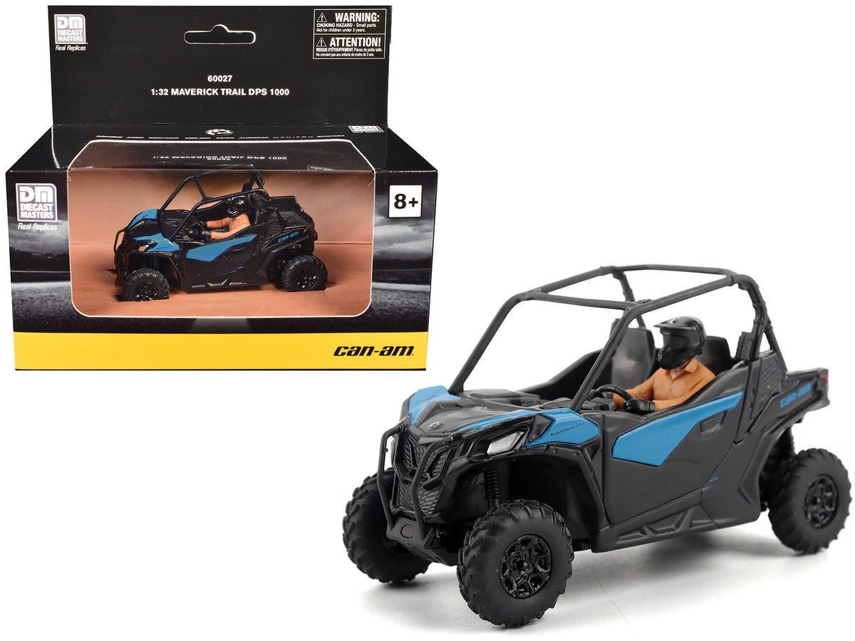Can-Am Maverick Trail DPS 1000 Blue and Black with Driver Figure 1/32 Diecast Model by BRP Models by BRP Models