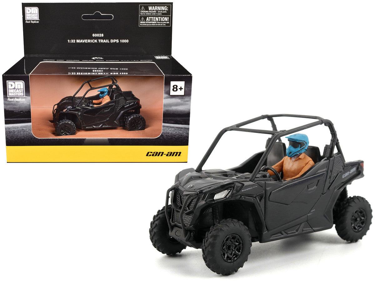 Can-Am Maverick Trail DPS 1000 Matt Black with Driver Figure 1/32 Diecast Model by BRP Models by BRP Models