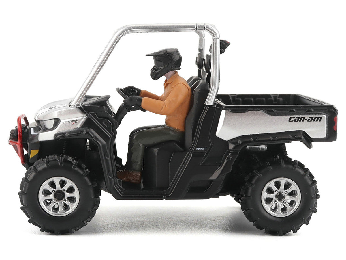 Can-Am Defender XMR Silver Metallic and Black with Driver Figure 1/32 Diecast Model by BRP Models by BRP Models