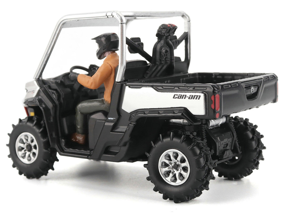 Can-Am Defender XMR Silver Metallic and Black with Driver Figure 1/32 Diecast Model by BRP Models by BRP Models
