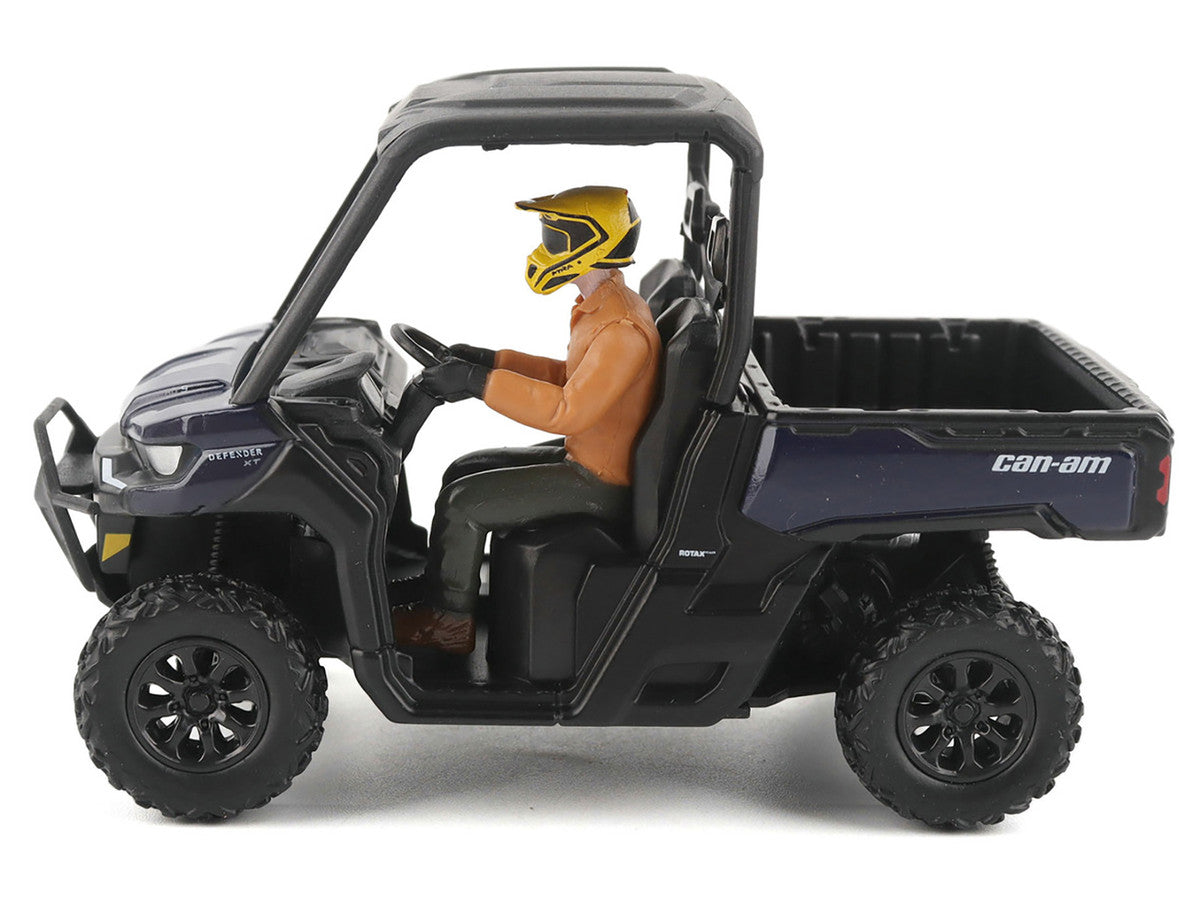 Can-Am Defender XT HD9 Navy Blue and Black with Driver Figure 1/32 Diecast Model by BRP Models by BRP Models