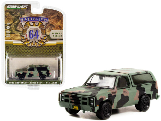 1985 Chevrolet M1009 CUCV Camouflage "U.S. Army" "Battalion 64" Release 2 1/64 Diecast Model Car by Greenlight by Greenlight