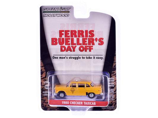 1980 Checker Taxicab "Yellow Cab Co. #1793" Yellow "Ferris Bueller's Day Off" (1986) Movie "Hollywood Series" Release 42 1/64 Diecast Model Car by Greenlight by Greenlight