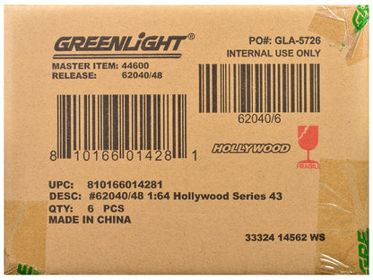 "Hollywood Series" Set of 6 pieces Release 43 1/64 Diecast Model Cars by Greenlight by Greenlight