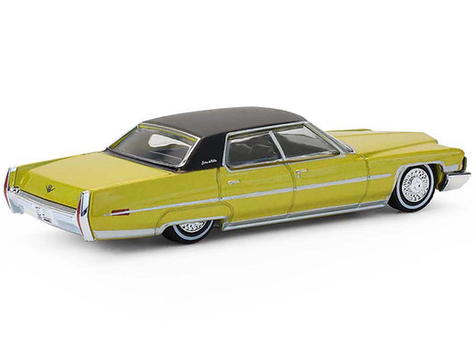 1971 Cadillac Sedan Deville Lowrider Gold Metallic with Black Top "California Lowriders" Series 7 1/64 Diecast Model Car by Greenlight by Greenlight