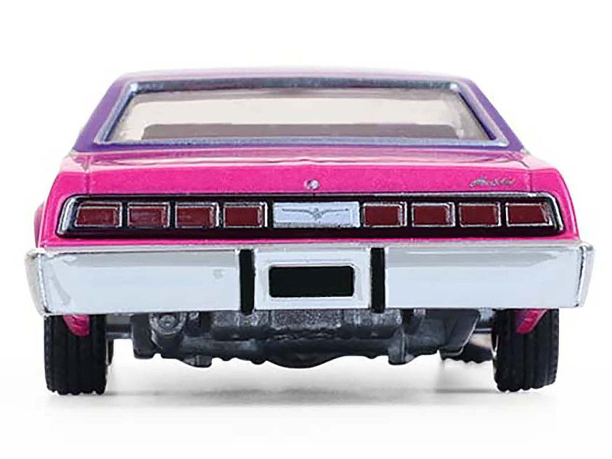 1975 Ford Thunderbird Lowrider Pink Metallic with Purple Top and Graphics with Purple Interior "California Lowriders" Series 7 1/64 Diecast Model Car by Greenlight by Greenlight