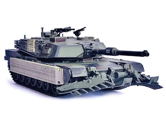 United States M1A1 AIM TUSK (Tank Urban Survival Kit) with Mine Plow (Travel Mode) "United States Marine Corps 8th Tank Battalion II MED Iraq" (2003) Green Camouflage "NEO Dragon Armor" Series 1/72 Plastic Model by Dragon Models by Dragon Models