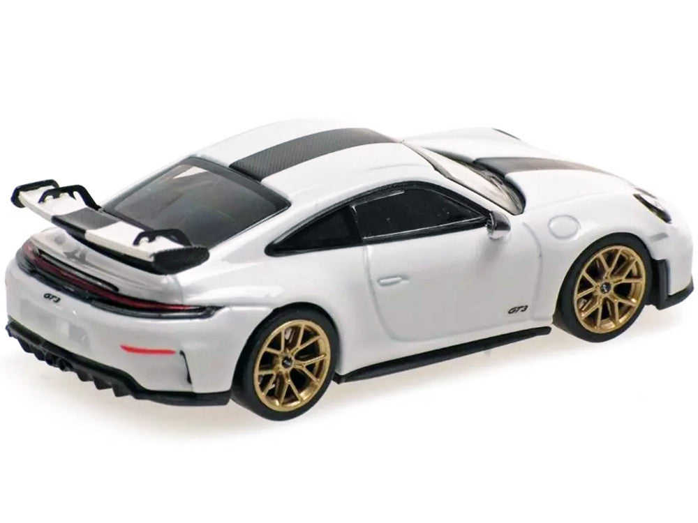 2025 Porsche 911 (992.2) GT3 Weissach Package White with Carbon Stripe Limited Edition to 240 pieces Worldwide 1/64 Diecast Model Car by Minichamps by Minichamps