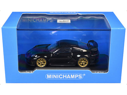 2025 Porsche 911 (992.2) GT3 Weissach Package Black with Carbon Stripe Limited Edition to 240 pieces Worldwide 1/64 Diecast Model Car by Minichamps by Minichamps