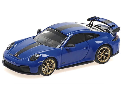 2025 Porsche 911 (992.2) GT3 Weissach Package Blue with Carbon Stripe Limited Edition to 240 pieces Worldwide 1/64 Diecast Model Car by Minichamps by Minichamps