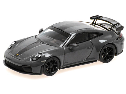 2025 Porsche 911 (992.2) GT3 Weissach Package Gray with Carbon Stripe Limited Edition to 240 pieces Worldwide 1/64 Diecast Model Car by Minichamps by Minichamps