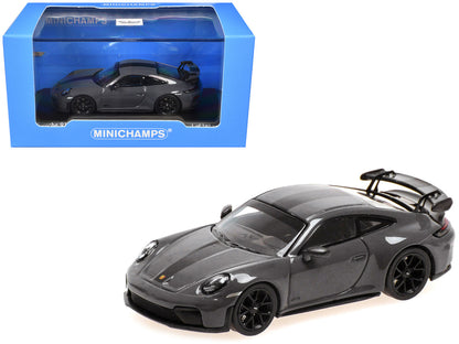 2025 Porsche 911 (992.2) GT3 Weissach Package Gray with Carbon Stripe Limited Edition to 240 pieces Worldwide 1/64 Diecast Model Car by Minichamps by Minichamps