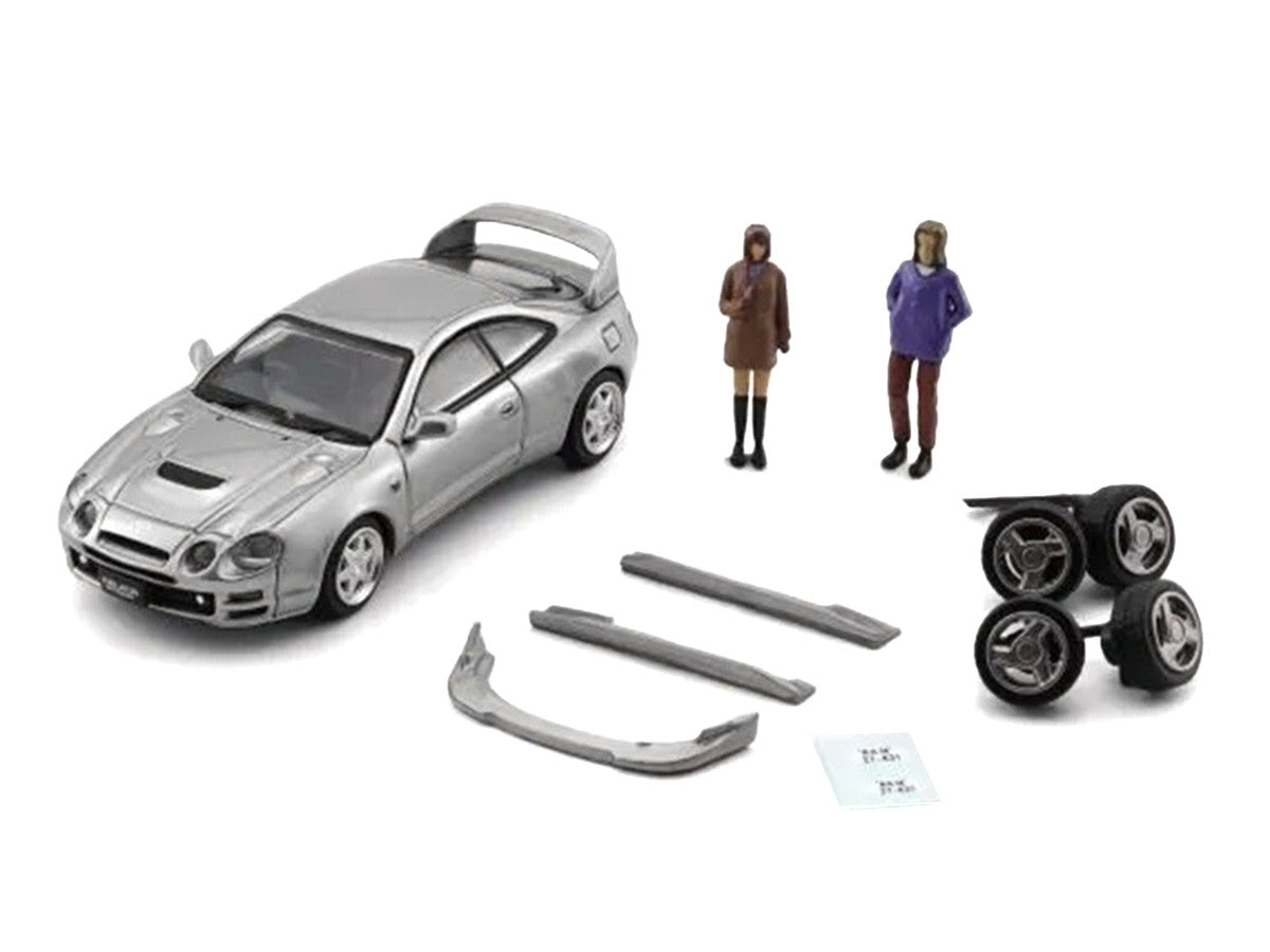 Toyota Celica GT-Four RHD (Right Hand Drive) ID Silver Metallic with 2 Figures and Accessories 1/64 Diecast Model Car by BM Creations by BM Creations