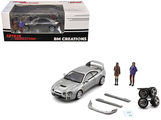 Toyota Celica GT-Four RHD (Right Hand Drive) ID Silver Metallic with 2 Figures and Accessories 1/64 Diecast Model Car by BM Creations by BM Creations