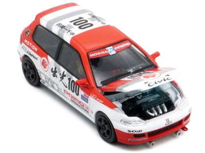 Honda Civic EG6 RHD (Right Hand Drive) #100 Osamu Nakako - Hideki Okada "Mugen Honda" "Japanese Touring Car Championship" (1993) 1/64 Diecast Model Car by BM Creations by BM Creations