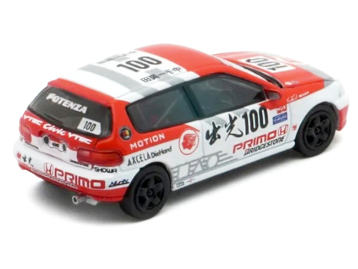 Honda Civic EG6 RHD (Right Hand Drive) #100 Osamu Nakako - Hideki Okada "Mugen Honda" "Japanese Touring Car Championship" (1993) 1/64 Diecast Model Car by BM Creations by BM Creations