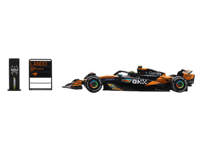 McLaren MCL39 #4 Lando Norris 3rd Place Formula One F1 "Abu Dhabi GP GP" (2025) "Drivers' World Champion 2025" with Pit Board 1/64 Model Car by Spark by Spark