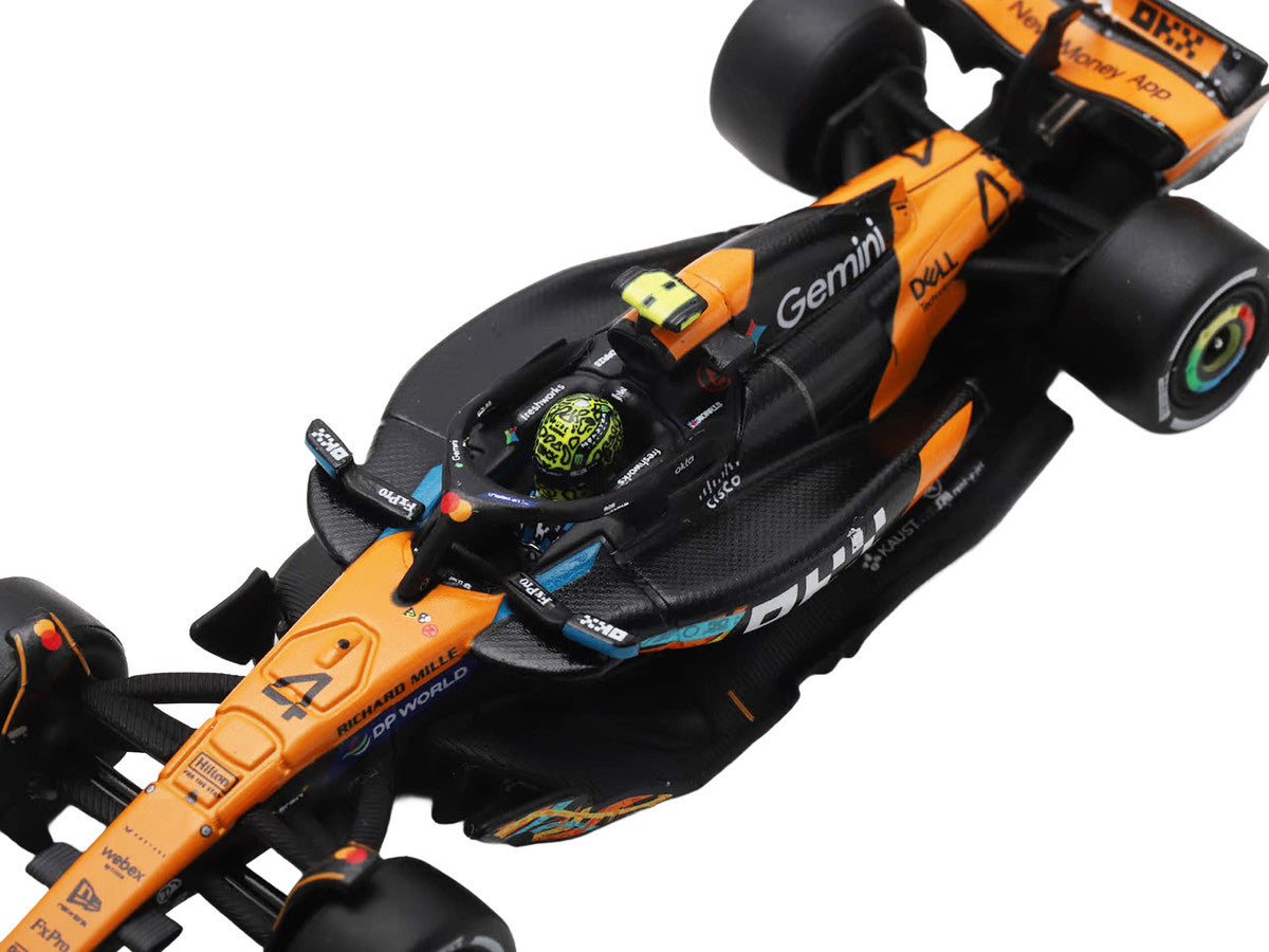 McLaren MCL39 #4 Lando Norris 3rd Place Formula One F1 "Abu Dhabi GP GP" (2025) "Drivers' World Champion 2025" with Pit Board 1/64 Model Car by Spark by Spark