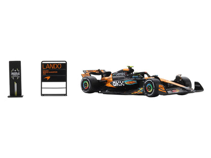 McLaren MCL39 #4 Lando Norris 3rd Place Formula One F1 "Abu Dhabi GP GP" (2025) "Drivers' World Champion 2025" with Pit Board 1/64 Model Car by Spark by Spark