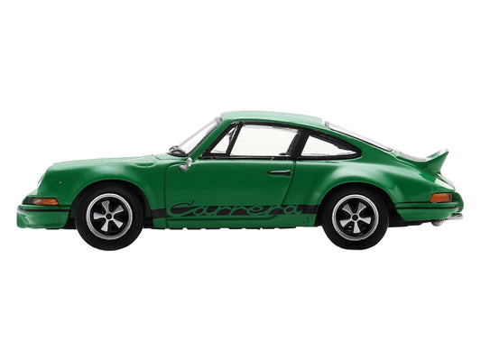 1973 Porsche 911 Carrera RSR 2.8 Green with Black Stripes 1/64 Model Car by Spark by Spark