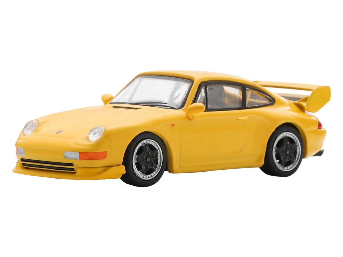 1995 Porsche 911 Carrera RS 3.8 Yellow 1/64 Model Car by Spark by Spark