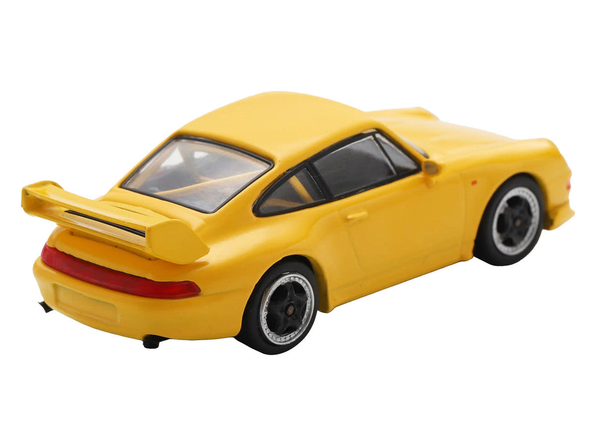 1995 Porsche 911 Carrera RS 3.8 Yellow 1/64 Model Car by Spark by Spark