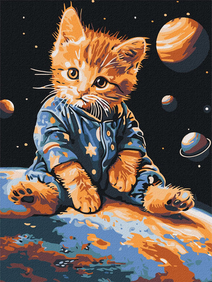 Star Kitten Painting by Numbers Kit by Ideyka KHO6646
