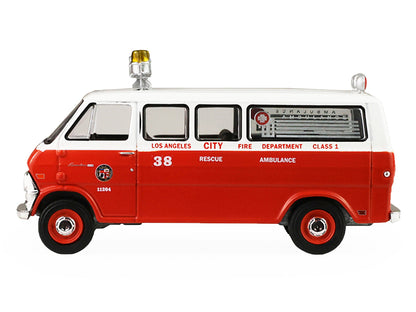 1969 Ford Econoline Ambulance "Los Angeles Fire Department" Red and White "Fire & Rescue" Series #5 1/64 Diecast Model Car by Greenlight by Greenlight