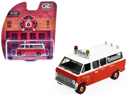 1969 Ford Econoline Ambulance "Los Angeles Fire Department" Red and White "Fire & Rescue" Series #5 1/64 Diecast Model Car by Greenlight by Greenlight