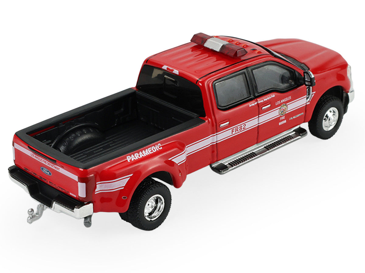 2018 Ford F-350 Pickup Truck "Los Angeles Fire Department" Red with White Stripes "Fire & Rescue" Series #5 1/64 Diecast Model Car by Greenlight by Greenlight