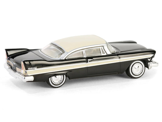 1957 Plymouth Belvedere Jet Black with Sand Dune White Top and Stripes "Showroom Floor" Series 6 1/64 Diecast Model Car by Greenlight by Greenlight