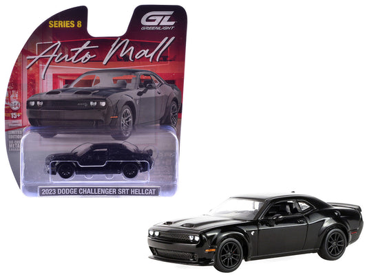 2023 Dodge Challenger SRT Hellcat Widebody Black "Auto Mall" Series 8 1/64 Diecast Model Car by Greenlight by Greenlight