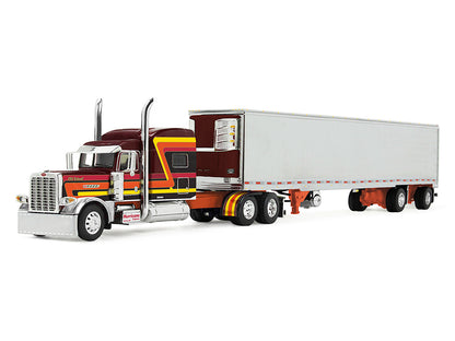 Peterbilt 389 Pride-N-Class with 70" Mid-Roof Sleeper and 53' Utility Trailer with Reefer "Hurricane Express" Brown with Stripes "Big Rigs" Series II #4 1/64 Diecast Model by DCP/First Gear-0