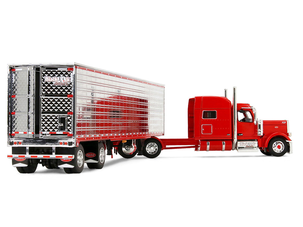 Peterbilt 589 with 78" Mid-Roof Sleeper and 53' Utility Trailer with Reefer "Blackjack Express LLC" Red "Big Rigs" Series II #6 1/64 Diecast Model by DCP/First Gear by First Gear