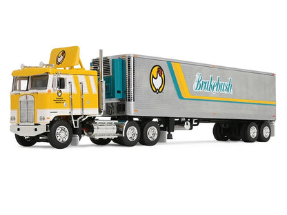 Kenworth K100 COE Flat Top and 40' Vintage Trailer with Reefer "Brakebush" Yellow with White Grpahics "Legacy Series #6" 1/64 Diecast Model by First Gear-2