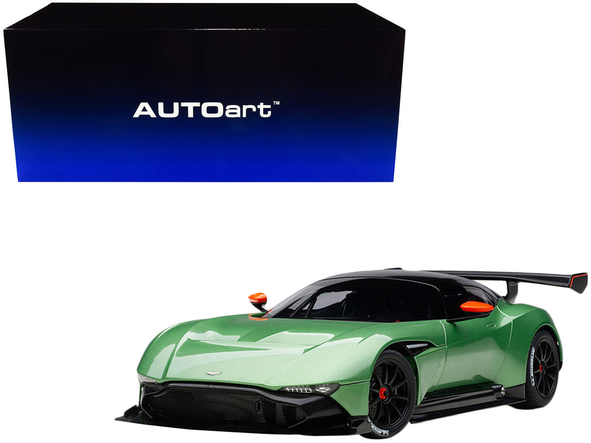 Aston Martin Vulcan Apple Tree Green Metallic with Orange Accents and Carbon Top 1/18 Model Car by Autoart by Autoart