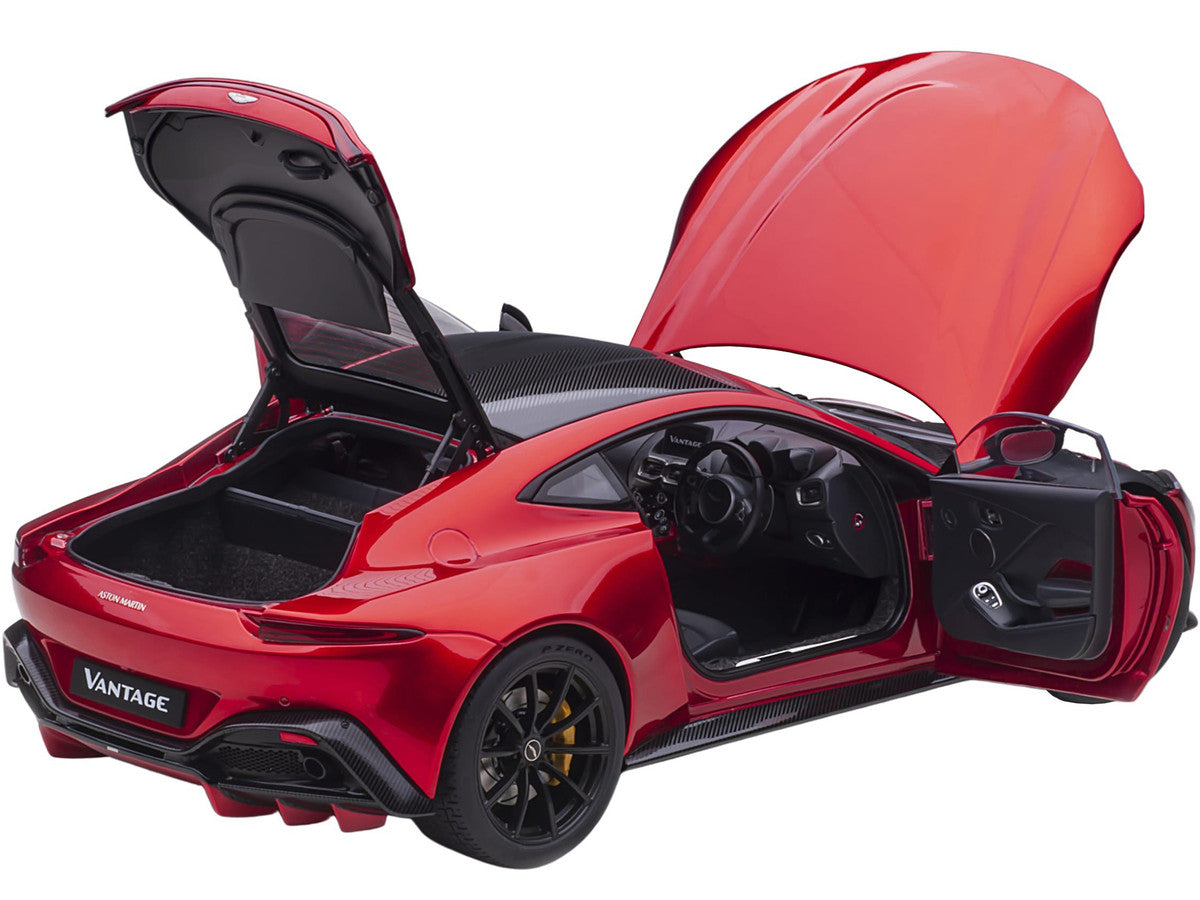 2019 Aston Martin Vantage RHD (Right Hand Drive) Hyper Red Metallic with Carbon Top 1/18 Model Car by Autoart by Autoart