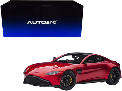 2019 Aston Martin Vantage RHD (Right Hand Drive) Hyper Red Metallic with Carbon Top 1/18 Model Car by Autoart by Autoart
