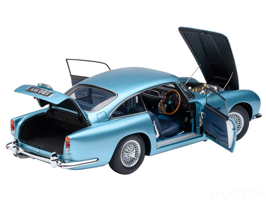 Aston Martin DB5 RHD (Right Hand Drive) Caribbean Pearl Blue Metallic 1/18 Model Car by Autoart by Autoart