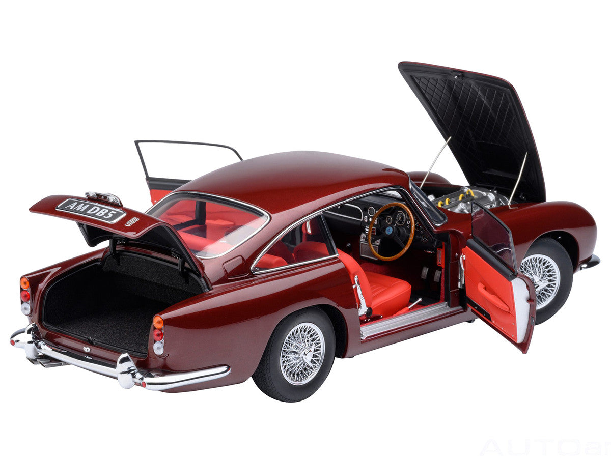Aston Martin DB5 RHD (Right Hand Drive) Dubonnet Rosso Red Metallic 1/18 Model Car by Autoart by Autoart