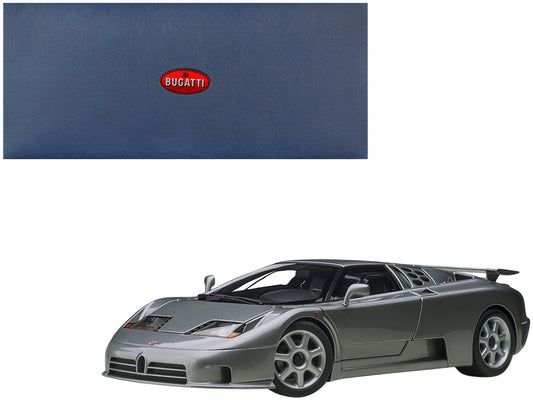 Bugatti EB110 SS Super Sport Grigio Metalizzatto Silver Metallic with Silver Wheels 1/18 Model Car by Autoart by Autoart