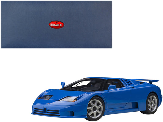 Bugatti EB110 SS Super Sport French Racing Blue with Silver Wheels 1/18 Model Car by Autoart by Autoart